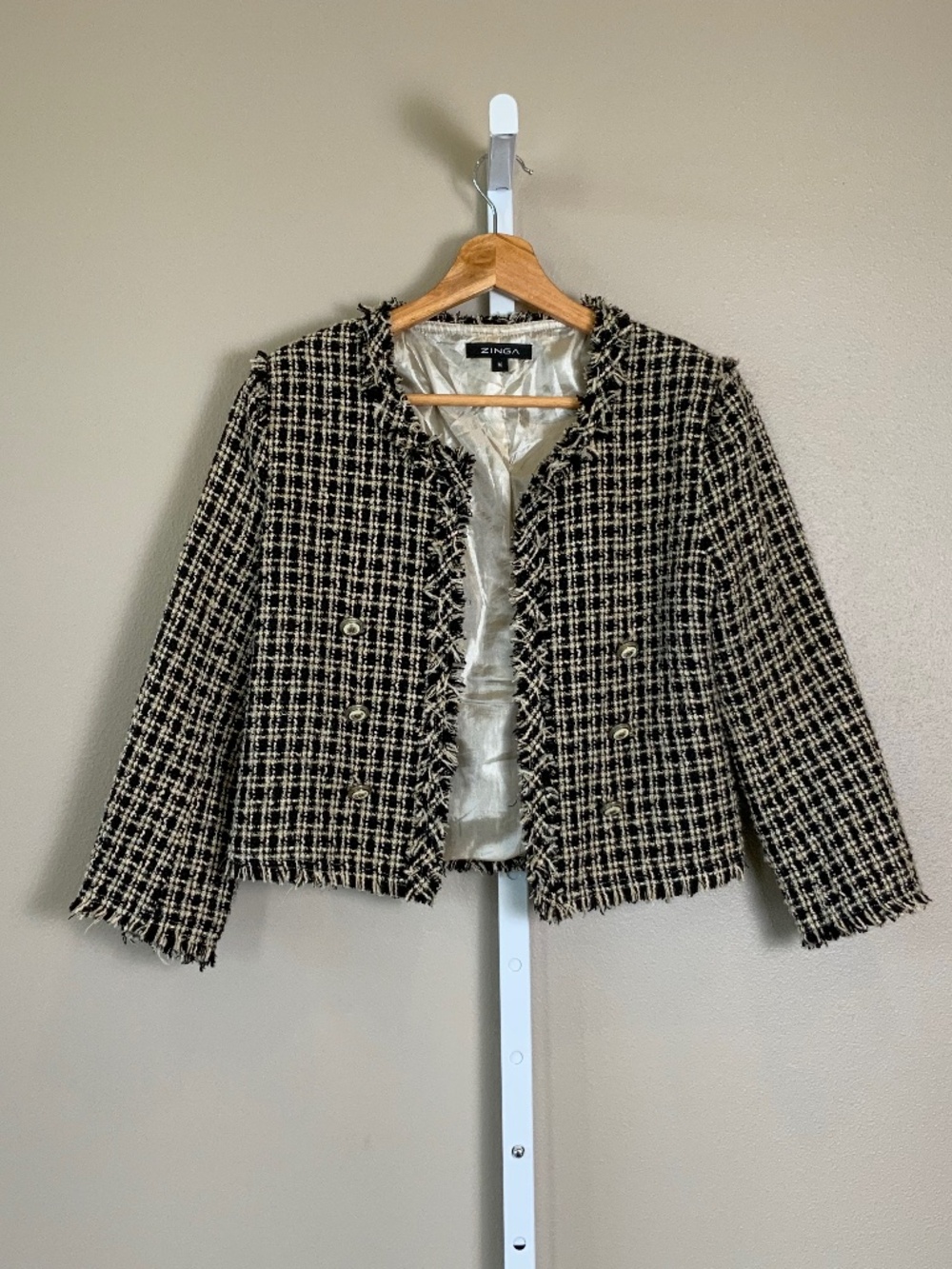 Zinga Open Front Cropped Jacket with Fringe